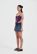 Ed Hardy Womens Seam Detail Denim Skirt - Indigo