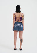 Ed Hardy Womens Seam Detail Denim Skirt - Indigo
