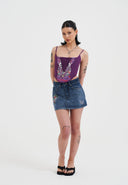 Ed Hardy Womens Seam Detail Denim Skirt - Indigo