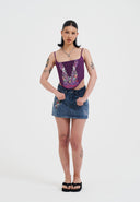 Ed Hardy Womens Seam Detail Denim Skirt - Indigo
