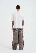 Ed Hardy Mens Drag Denim Cargo With Removable Legs Denim Trousers Jeans - Beige
