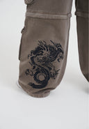 Ed Hardy Mens Drag Denim Cargo With Removable Legs Denim Trousers Jeans - Beige