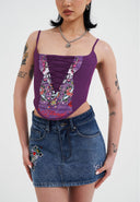 Ed Hardy Womens Seam Detail Denim Skirt - Indigo