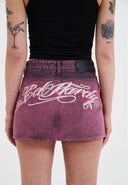 Ed Hardy Womens Seam Detail Denim Skirt - Purple