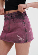 Ed Hardy Womens Seam Detail Denim Skirt - Purple