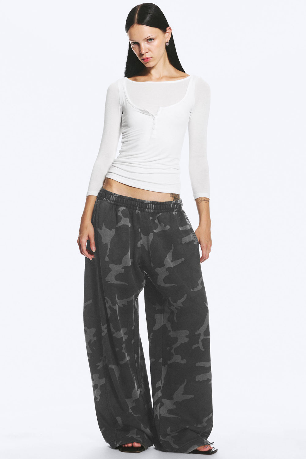 Camo Loose Printed Cotton Terry Sweatpants