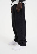 Ed Hardy Mens Laser Etched Dragon Repeat Denim Trousers Jeans - Black