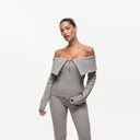 Good For Nothing Ridge Stone Off the Shoulder Long Sleeve