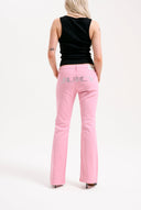 Juicy Couture Pink Wash Digi Diamante Mid Rise Flared Jeans