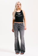 Juicy Couture Grey Wash Digi Diamante Mid Rise Flared Jeans
