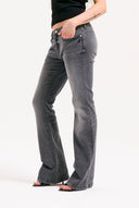 Juicy Couture Grey Wash Digi Diamante Mid Rise Flared Jeans