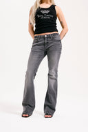 Juicy Couture Grey Wash Digi Diamante Mid Rise Flared Jeans