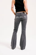 Juicy Couture Grey Wash Digi Diamante Mid Rise Flared Jeans