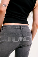 Juicy Couture Grey Wash Digi Diamante Mid Rise Flared Jeans