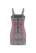 Ed Hardy Womens Dragon Flame Denim Mini Dress - Mid Blue