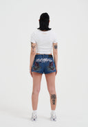Ed Hardy Womens Bee Lettuce Hem Baby T-Shirt Top - White