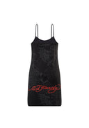 Ed Hardy Womens Beautiful-But-Dangerous Strappy Mini Dress - Charcoal