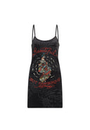 Ed Hardy Womens Beautiful-But-Dangerous Strappy Mini Dress - Charcoal