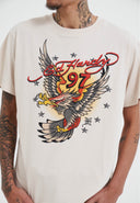 Ed Hardy Mens 97 Eagle Diamante T-Shirt - Beige