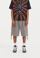 Ed Hardy Mens Dragon Crawl Woven Cargo Shorts - Grey