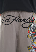 Ed Hardy Mens Dragon Crawl Woven Cargo Shorts - Grey