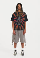 Ed Hardy Mens Dragon Crawl Woven Cargo Shorts - Grey