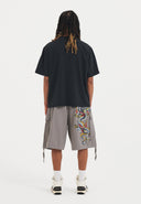 Ed Hardy Mens Dragon Crawl Woven Cargo Shorts - Grey