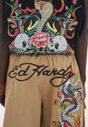 Ed Hardy Mens Dragon Crawl Woven Cargo Shorts - Beige