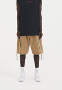 Ed Hardy Mens Dragon Crawl Woven Cargo Shorts - Beige