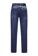 Ed Hardy Mens Nyc-Skull Diamante Denim Trousers Jeans - Indigo