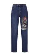 Ed Hardy Mens Nyc-Skull Diamante Denim Trousers Jeans - Indigo