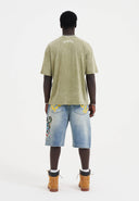 Ed Hardy Mens Skull Out Of Hell Relaxed T-shirt - Khaki