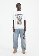 Ed Hardy Mens Skull-Snake-Eagle Diamante Denim Trousers Jeans - Bleach