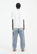 Ed Hardy Mens Skull-Snake-Eagle Diamante Denim Trousers Jeans - Bleach