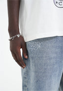 Ed Hardy Mens Skull-Snake-Eagle Diamante Denim Trousers Jeans - Bleach