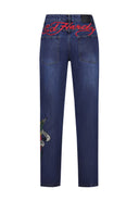Ed Hardy Mens True-Till-Death Diamante Denim Trousers Jeans - Indigo