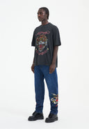 Ed Hardy Mens True-Till-Death Diamante Denim Trousers Jeans - Indigo