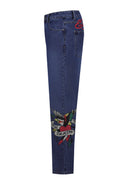 Ed Hardy Mens True-Till-Death Diamante Denim Trousers Jeans - Indigo