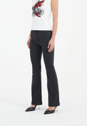Ed Hardy Womens Crystal Koi Flared Denim Trousers Jeans - Black