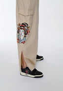 Ed Hardy Womens Geisha Cargo Skirt - Beige