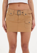 Ed Hardy Womens Geisha Girl Cargo Mini Skirt - Brown