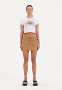 Ed Hardy Womens Geisha Girl Cargo Mini Skirt - Brown