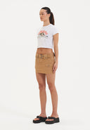 Ed Hardy Womens Geisha Girl Cargo Mini Skirt - Brown