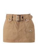 Ed Hardy Womens Geisha Girl Cargo Mini Skirt - Brown