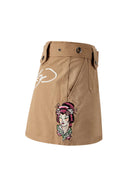 Ed Hardy Womens Geisha Girl Cargo Mini Skirt - Brown