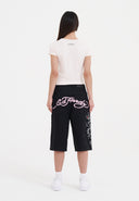 Ed Hardy Womens Grey Dragon Relaxed Denim Jorts Shorts - Black