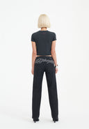 Ed Hardy Womens True Death Diamante Straight Denim Trousers Jeans - Black