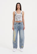 Ed Hardy Womens Vibrant Dragon Cropped Vest - White