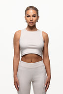 Good For Nothing Contour Ribbed Cream Tank Top