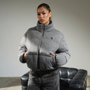 Good For Nothing Monogram Knitted Grey Marl Puffer Jacket